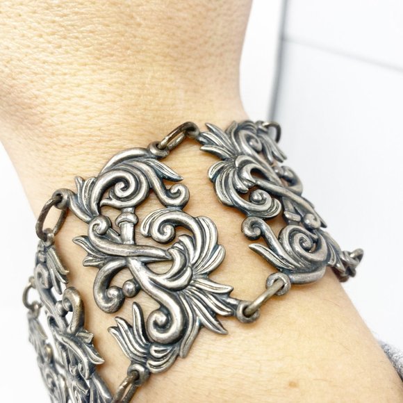 548 Vintage Los Castillo 441 Mexican silver bracelet - Picture 3 of 7